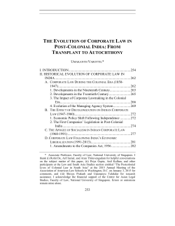 THE EVOLUTION OF CORPORATE LAW IN POST