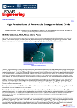 High Penetrations of Renewable Energy for Island