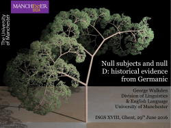 Null subjects and null D