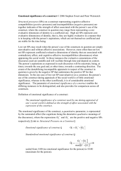 Emotional significance - Identity Exploration Ltd