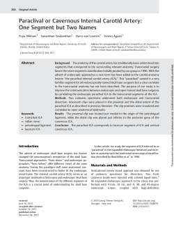 Paraclival or Cavernous Internal Carotid Artery: One Segment but