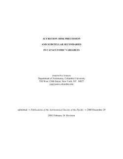 ACCRETION&ndash;DISK PRECESSION AND SUBSTELLAR