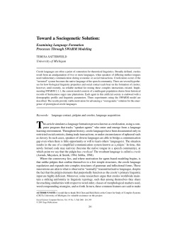 Toward a sociogenetic solution: Examining language formation