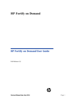HP Fortify on Demand User Guide