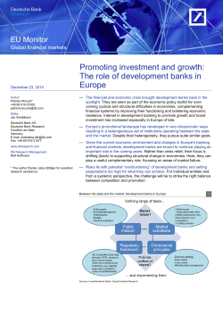 Promoting investment and growth: The role of development banks in