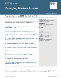 Emerging Markets Analyst