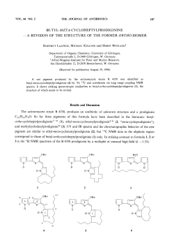 butyl-meta-cycloheptylprodiginine (4) by *H, 13Cand