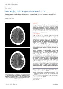 Neurosurgery in an octogenarian with dementia