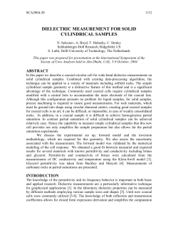 DIELECTRIC MEASUREMENT FOR SOLID CYLINDRICAL SAMPLES