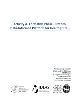 Formative Phase- Protocol Data-Informed Platform for Health [DIPH]
