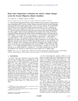 Deep water temperature, carbonate ion, and ice volume changes
