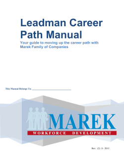 Leadman Career Path Manual
