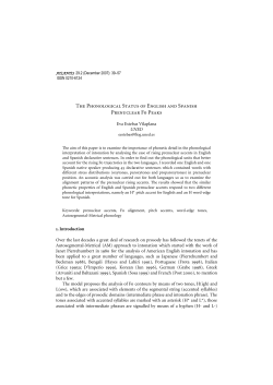 The Phonological Status of English and Spanish Prenuclear F0 Peaks