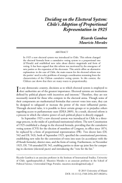 Deciding on the Electoral System