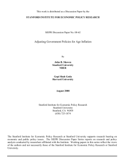 Adjusting Government Policies for Age Inflation - SIEPR
