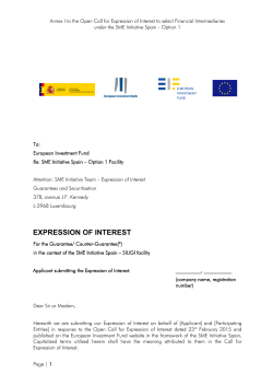 expression of interest - European Investment Fund