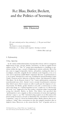 Re: Blau, Butler, Beckett, and the Politics of Seeming