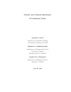 Genetic and Cultural Inheritance of Continuous Traits