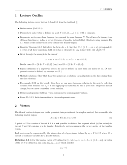 1 Lecture Outline 2 Vertex