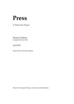 A Third Year Project Thomas Walters