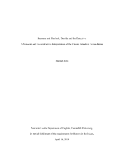 Saussure and Sherlock, Derrida and the Detective