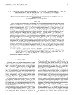 Dwarf Plutonian Planets and other Large Kuiper