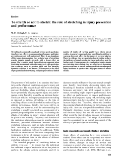 To stretch or not to stretch: the role of stretching in injury