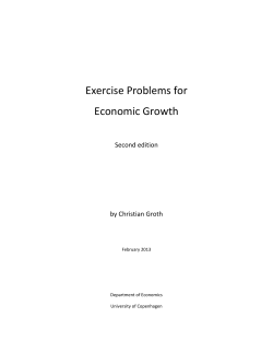 Exercise Problems for Economic Growth