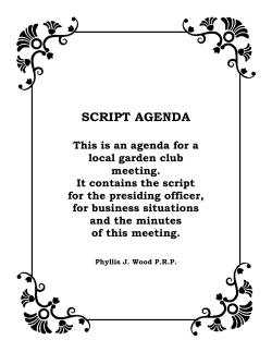 Script Agenda - National Garden Clubs