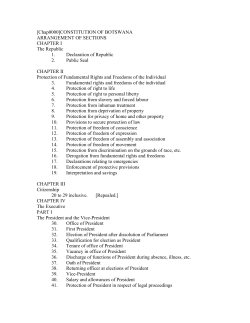 Botswana Constitution 1965 version as of 12th amendment 2002