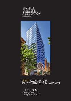 2017 Entry Form - Master Builders Association of NSW