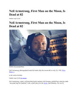 Neil Armstrong, First Man on the Moon, Is Dead at 82