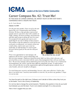 Career Compass No. 42: Trust Me!