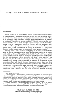 basque manner adverbs and their genesis