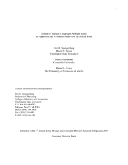 Effects of Gender-Congruent Ambient Scent on Approach