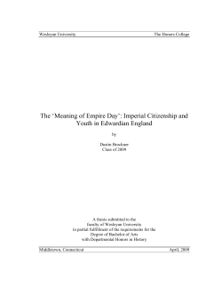 Meaning of Empire Day - WesScholar