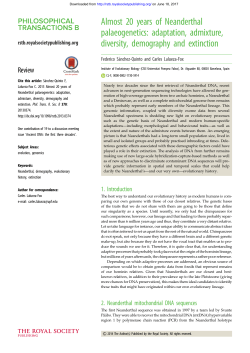 Almost 20 years of Neanderthal palaeogenetics: adaptation