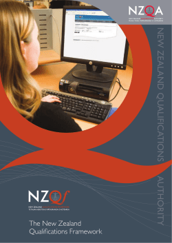 NEW ZEALAND QU ALIFIC A TIONS A U T H O R IT Y