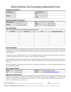 Patriot Software Tax Processing Authorization Form