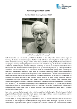 Rolf Niedergerke - Physiological Society