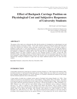 Effect of backpack carriage position on physiological cost and