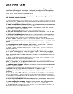 Scholarship Funds - Tufts Student Services
