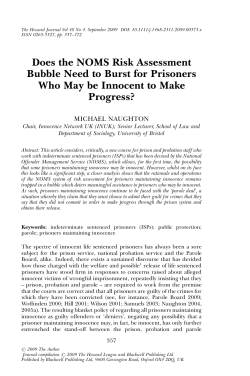 Does the NOMS Risk Assessment Bubble Need to Burst