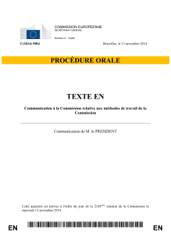 Working Methods of the European Commission 2014-2019