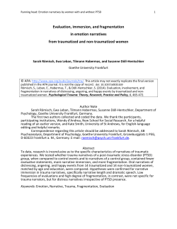 Evaluation, immersion, and fragmentation in emotion narratives from