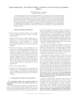 Superconductivity: The Meissner Effect, Persistent Currents and the