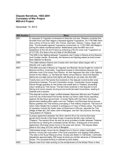 Dispute Narratives, 1993-2001 Correlates of War Project MIDv4.0