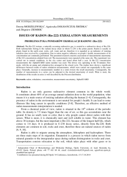 ISSUES OF RADON (Rn-222) EXHALATION MEASUREMENTS