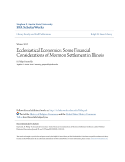 Some Financial Considerations of Mormon Settlement in Illinois