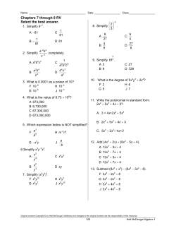 A1 D38 Final RV for Ch 7-8 (yellow) Due Monday Blank